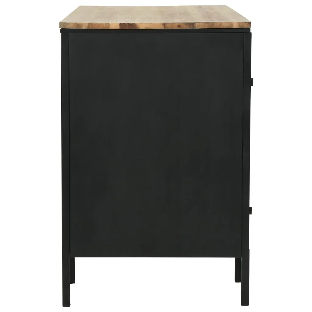 Double Pedestal Desk Solid Firwood and Steel 120x50x76 cm Price