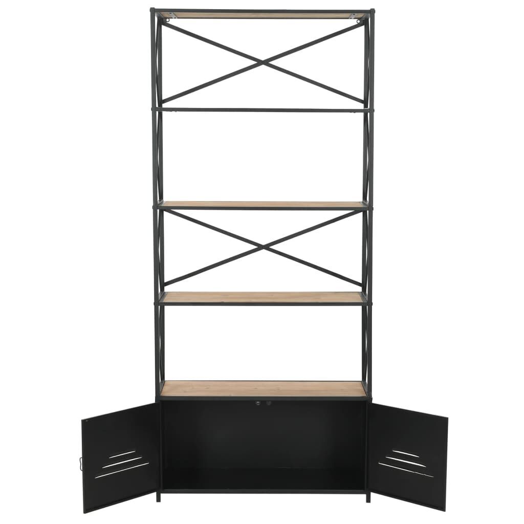 Bookcase Solid Firwood and Steel 80x32.5x180 cm Price