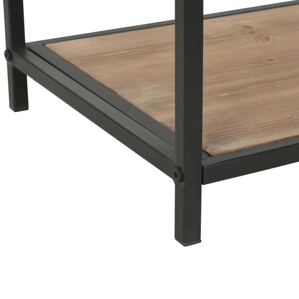 Bookcase Solid Firwood and Steel 90.5x35x180 cm Price