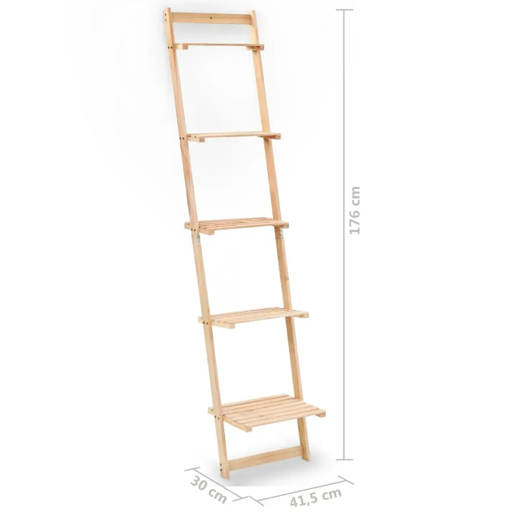 Ladder Wall Shelf Cedar Wood 41.5x30x176 cm Price