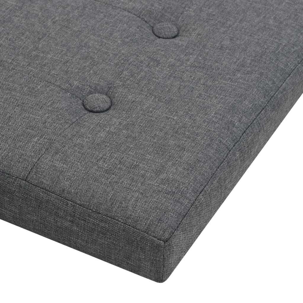Folding Storage Stools 2 pcs Dark Grey Faux Linen Price