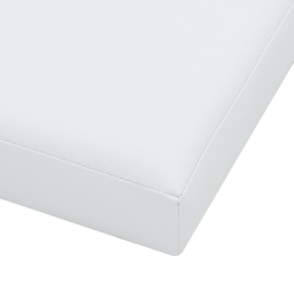 Folding Storage Stool White Faux Leather Price