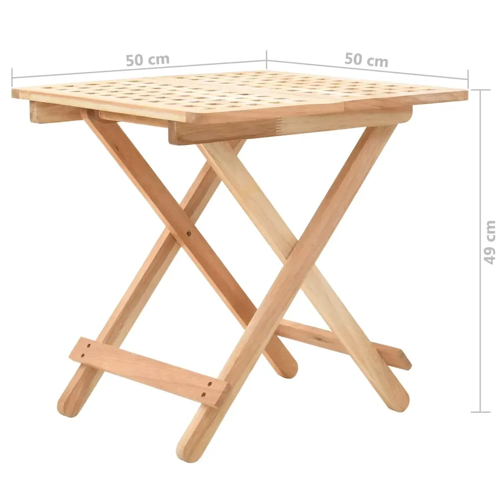 Foldable Side Table Solid Walnut Wood 50x50x49 cm Price