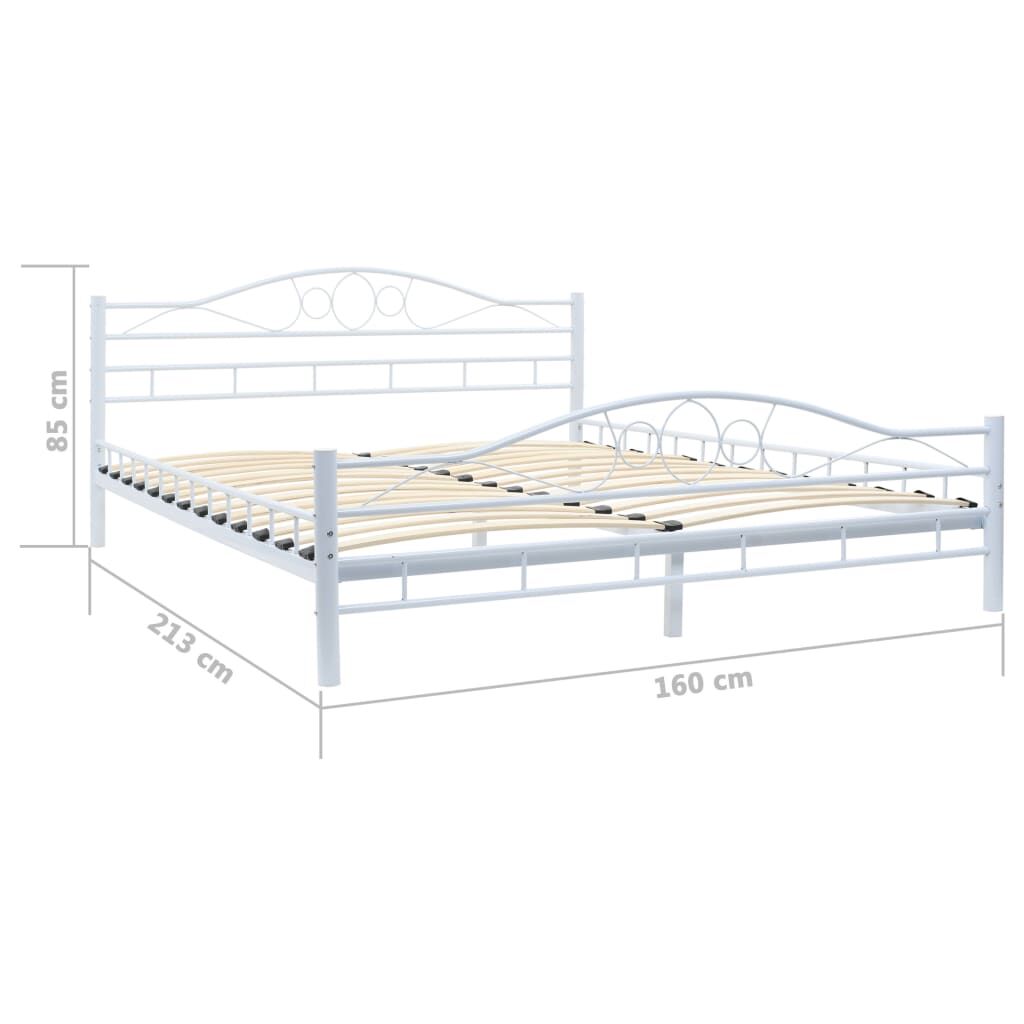 Bed Frame without Mattress White Metal 153x203 cm Queen Price