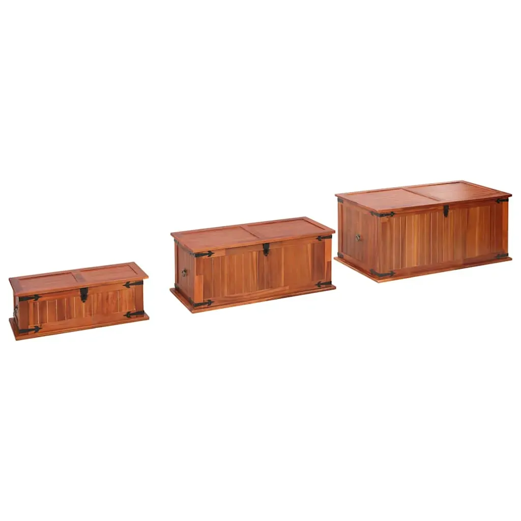 Storage Chests 3 pcs Solid Acacia Wood Price