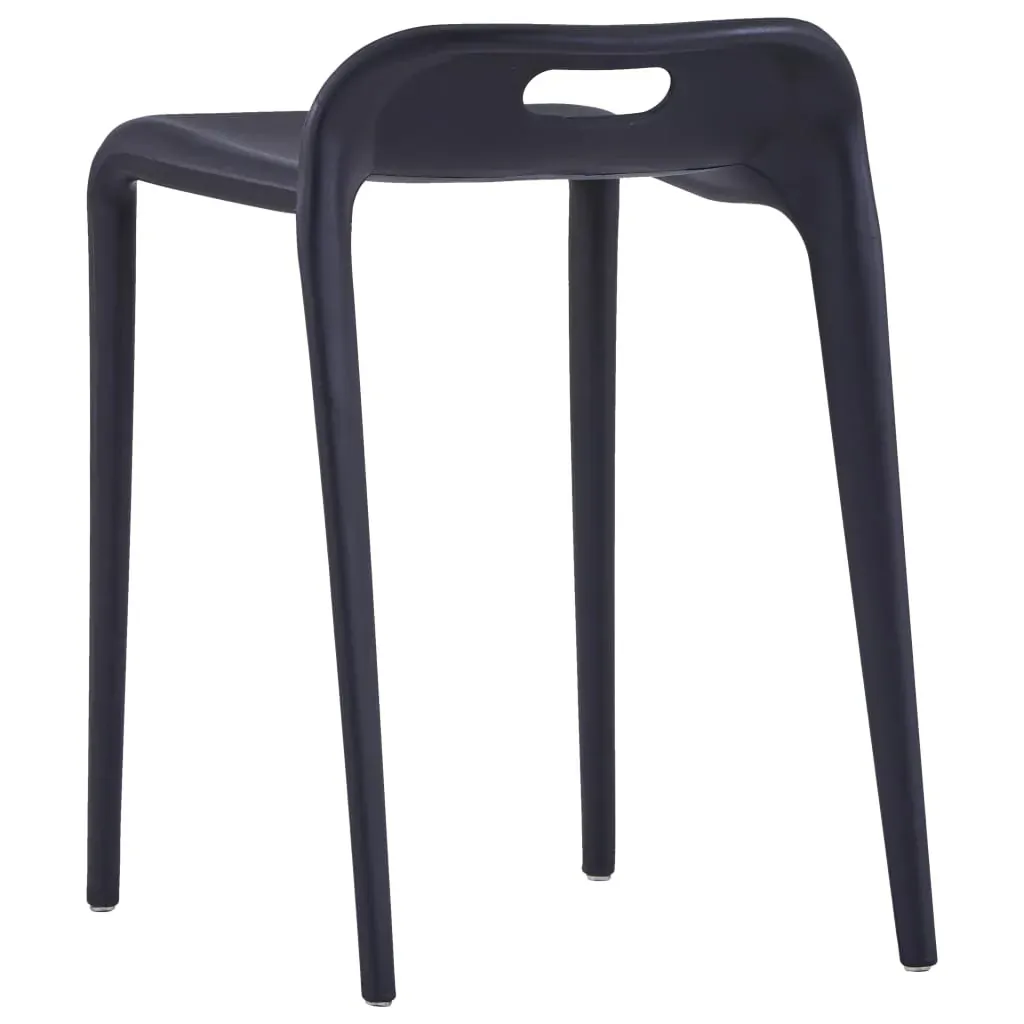 Stackable Stools 4 pcs Black Plastic Price