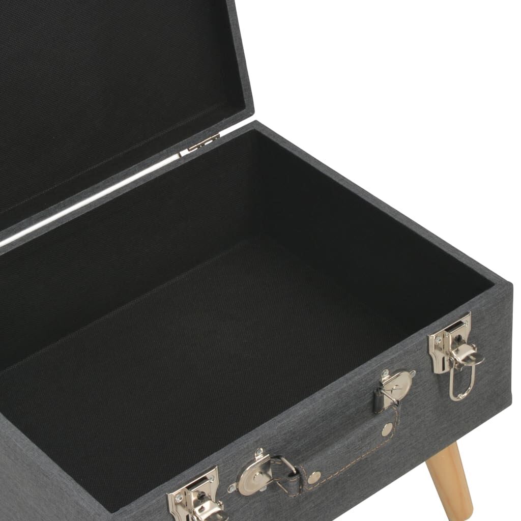Storage Stool 40 cm Dark Grey Fabric Price