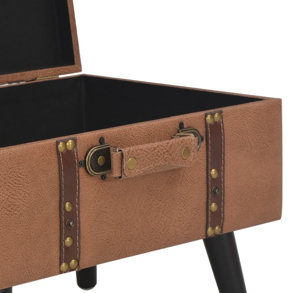 Storage Stool 40 cm Brown Faux Leather Price