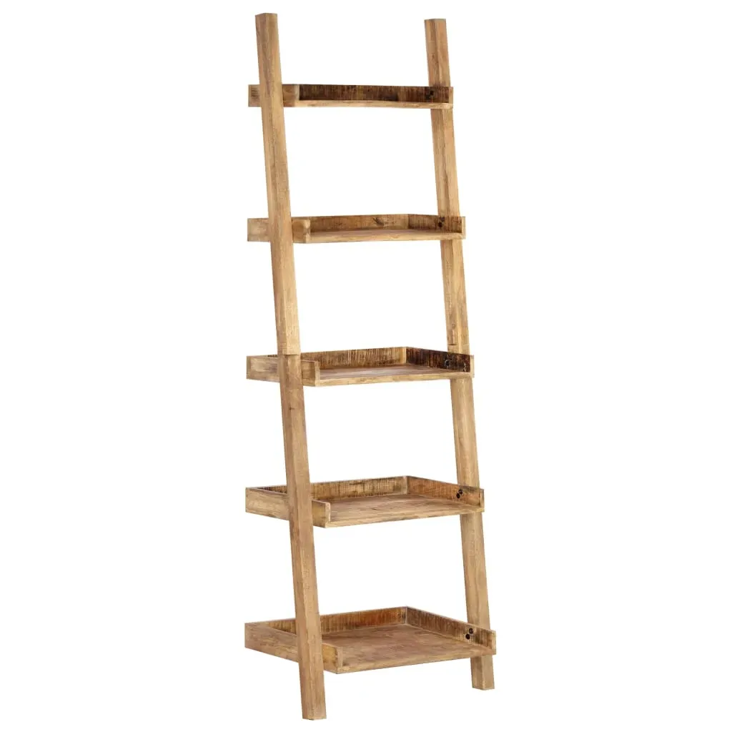 Ladder Shelf Brown 75x37x205 cm Solid Mango Wood Price