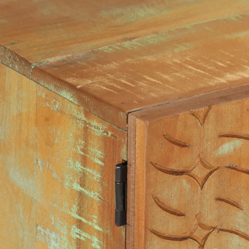 Hand Carved TV Cabinet 120x30x40 cm Solid Reclaimed Wood Price