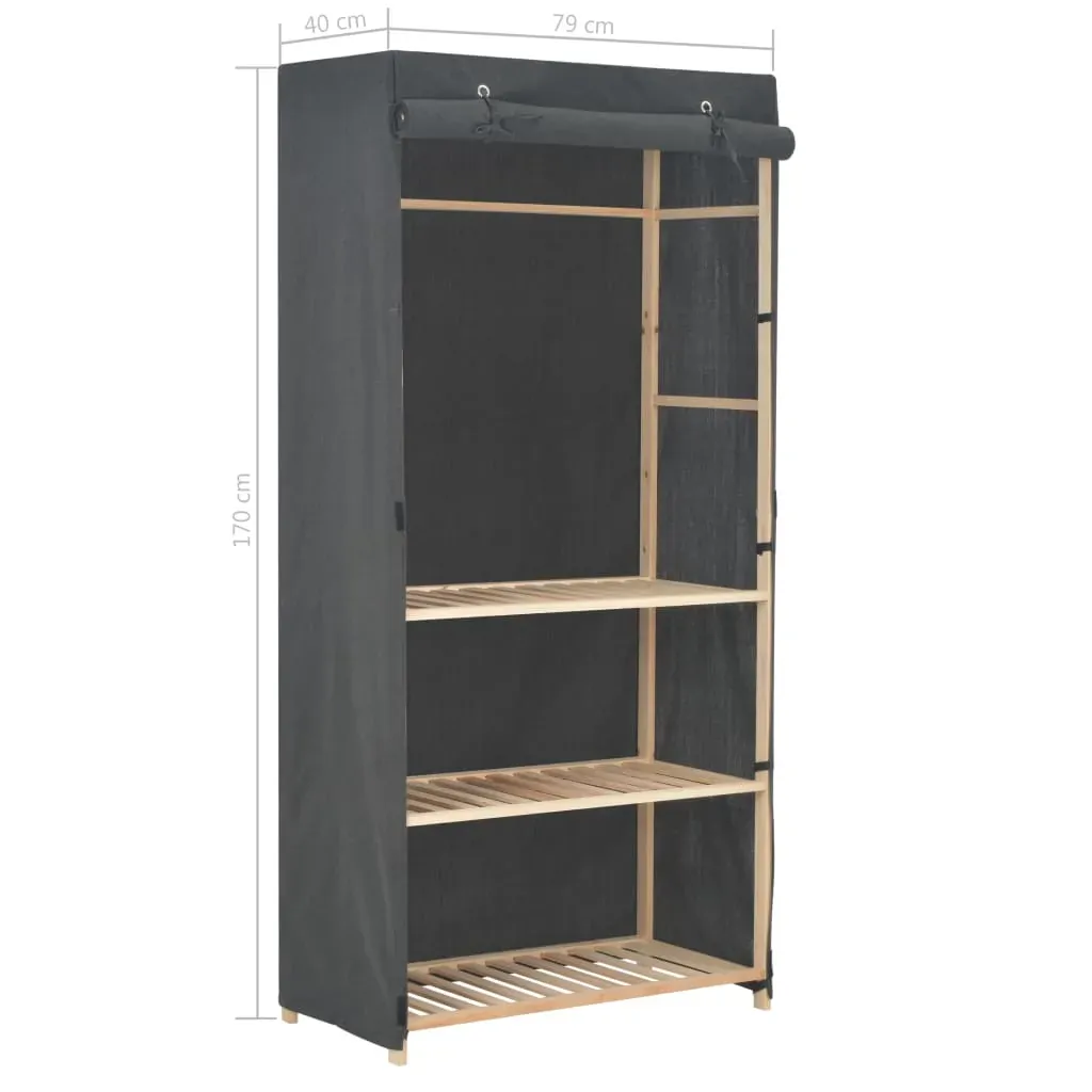3-Tier Wardrobe Grey 79x40x170 cm Fabric Price