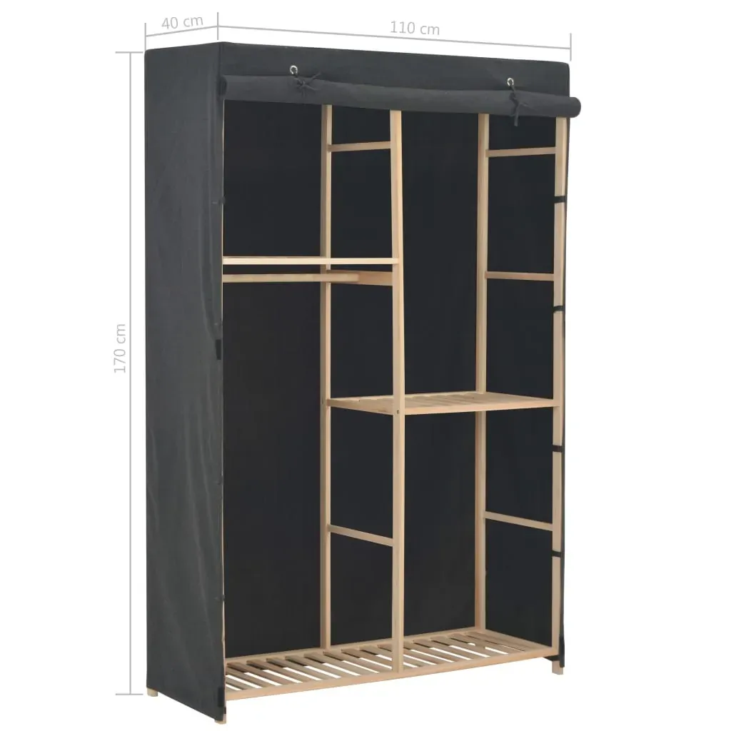 3-Tier Wardrobe Grey 110x40x170 cm Fabric Price