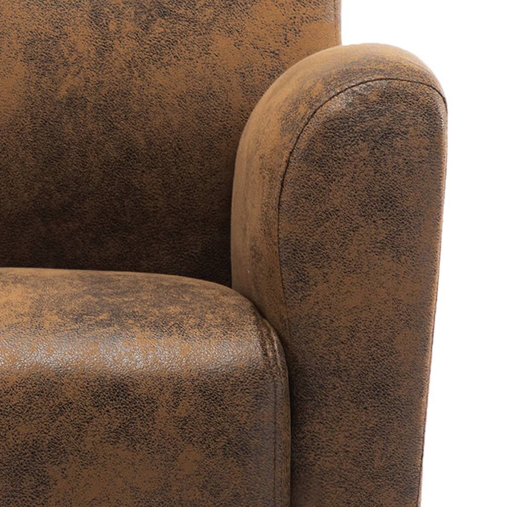 Sofa Chair Brown Faux Suede Leather Price
