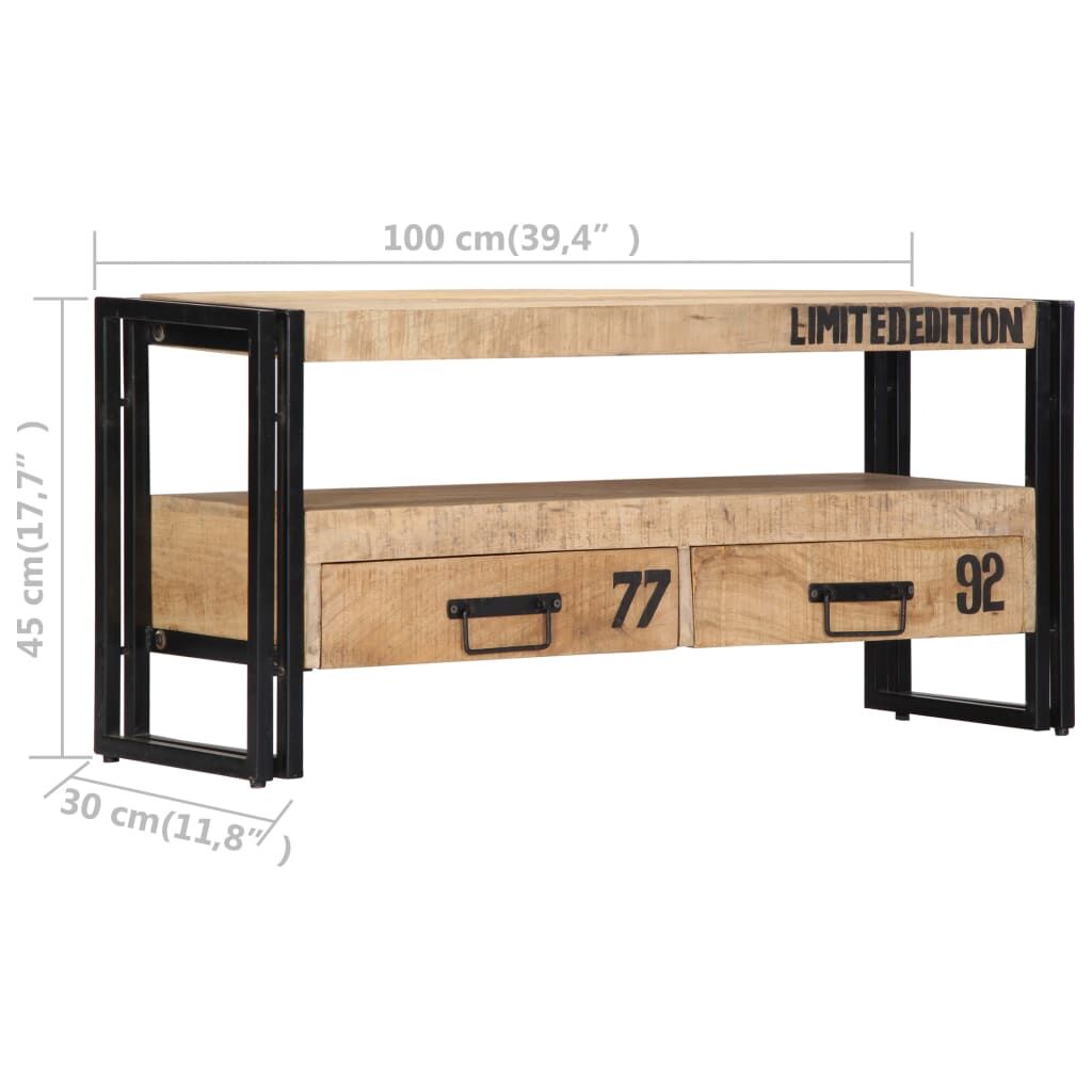 TV Cabinet 100x30x45 cm Solid Mango Wood Price