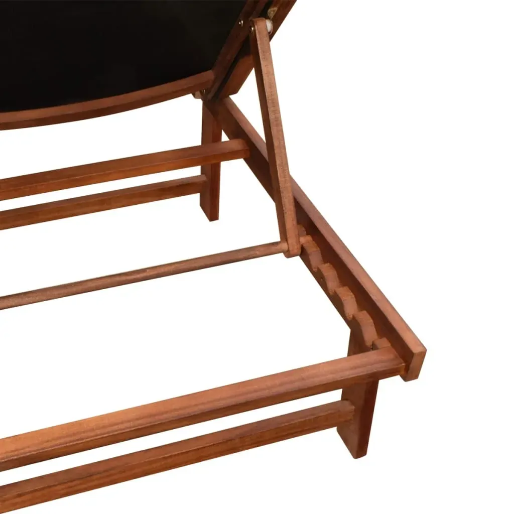 Sun Loungers 2 pcs with Table Solid Acacia Wood and Textilene Price