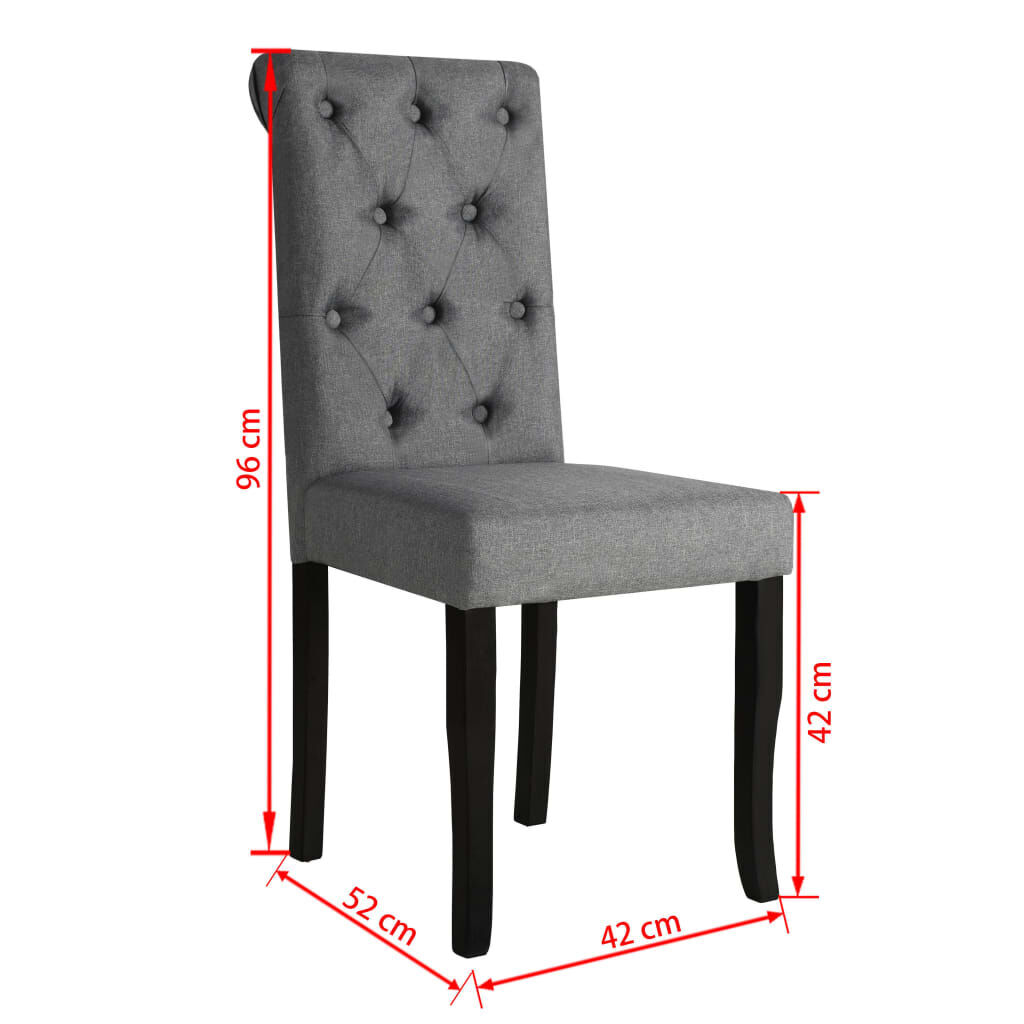 Dining Chairs 6 pcs Dark Grey Fabric Price