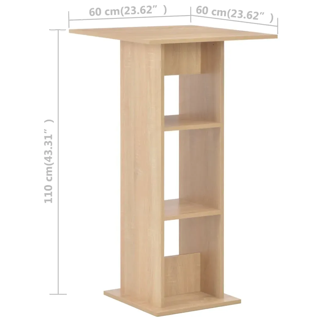 Bar Table Oak 60x60x110 cm Price
