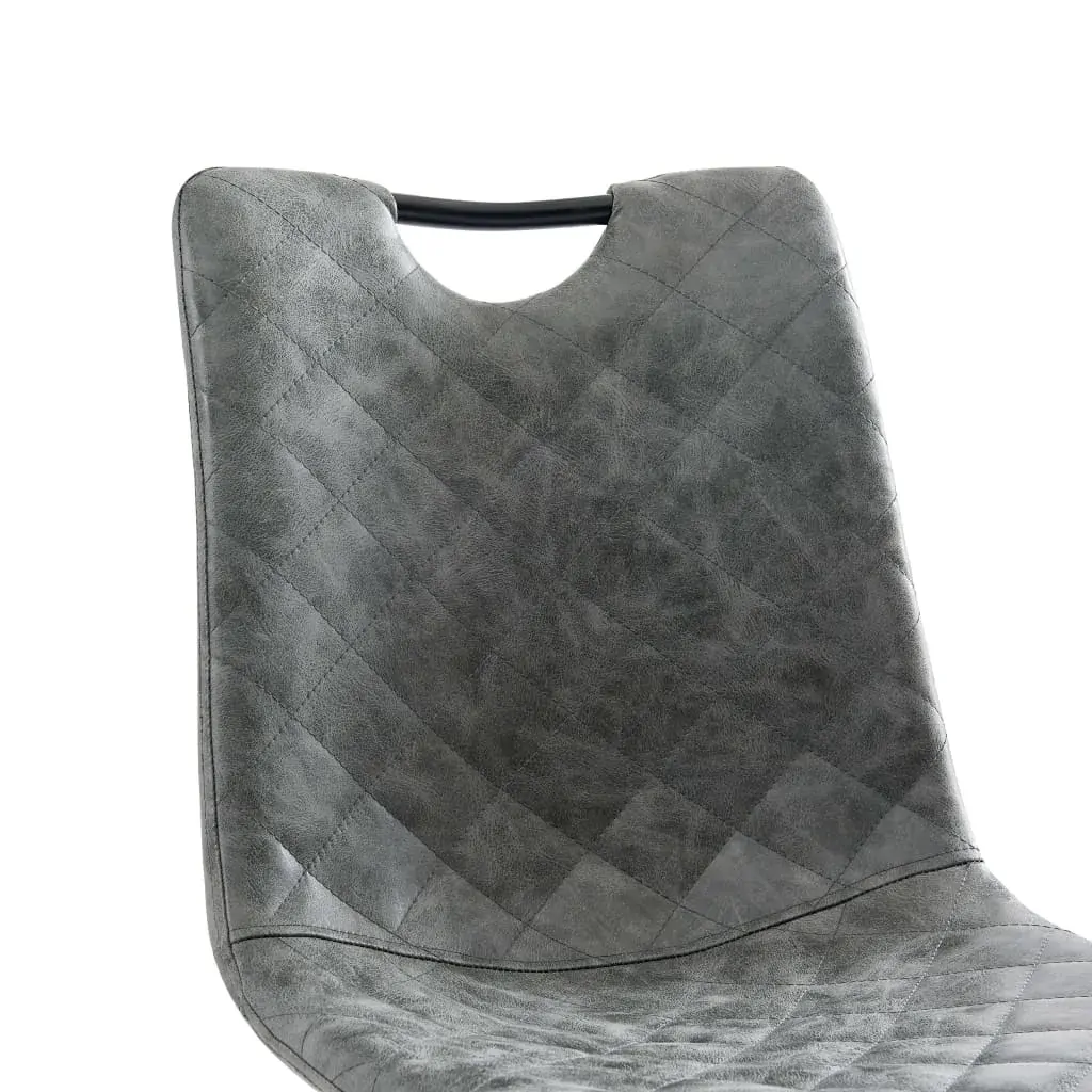 Dining Chairs 2 pcs Dark Grey Faux Leather Price