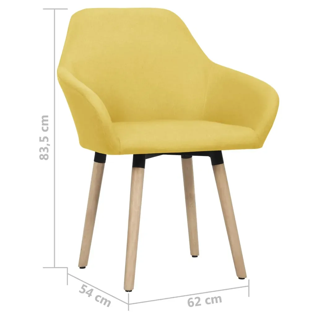 Dining Chairs 2 pcs Yellow Fabric Price