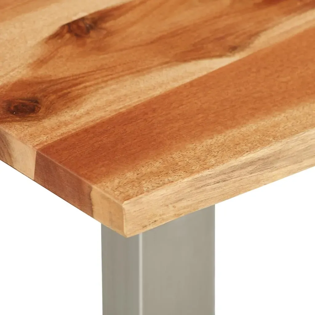 Coffee Table 100x60x40 cm Solid Acacia Wood and Stainless Steel Price