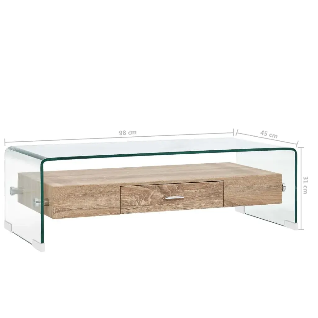 Coffee Table Clear 98x45x31 cm Tempered Glass Price