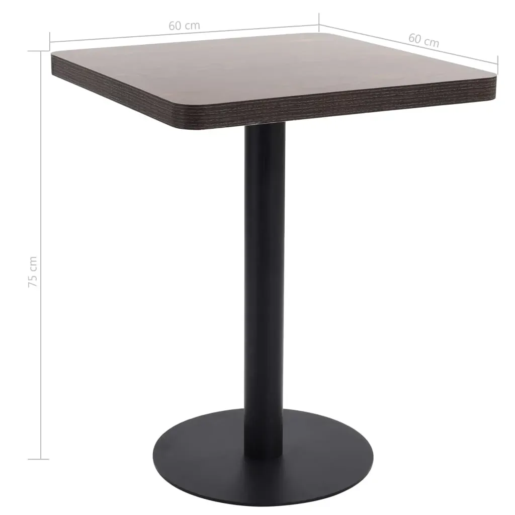 Bistro Table Dark Brown 60x60 cm MDF Price