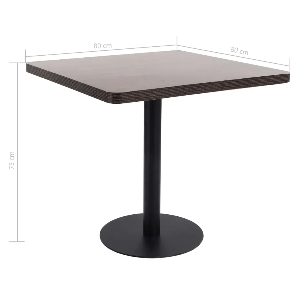 Bistro Table Dark Brown 80x80 cm MDF Price