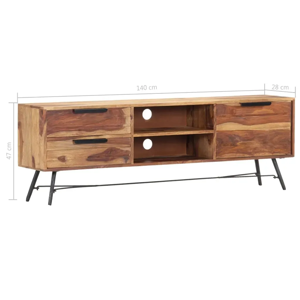 TV Cabinet 140x28x47 cm Solid Acacia Wood Price