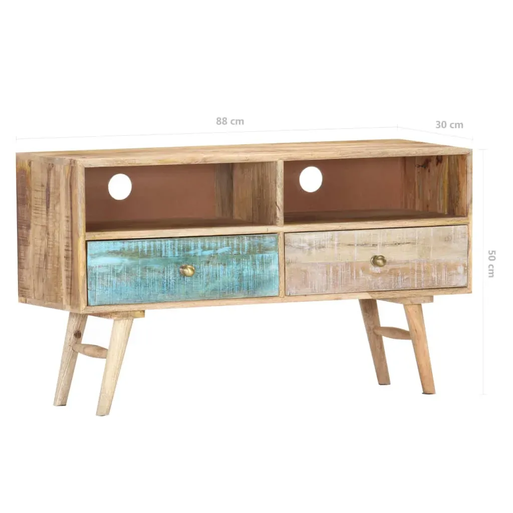 TV Cabinet 88x30x50 cm Solid Mango Wood Price