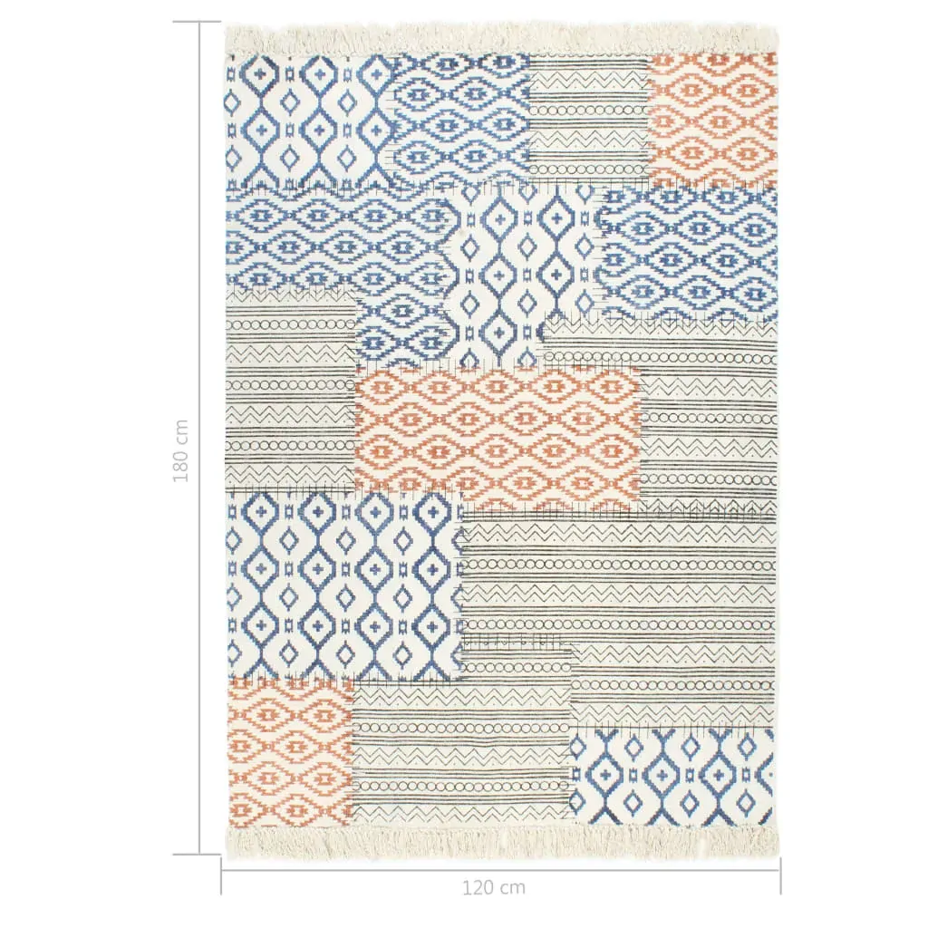 Handwoven Kilim Rug Cotton 120x180 cm Printed Multicolour Price