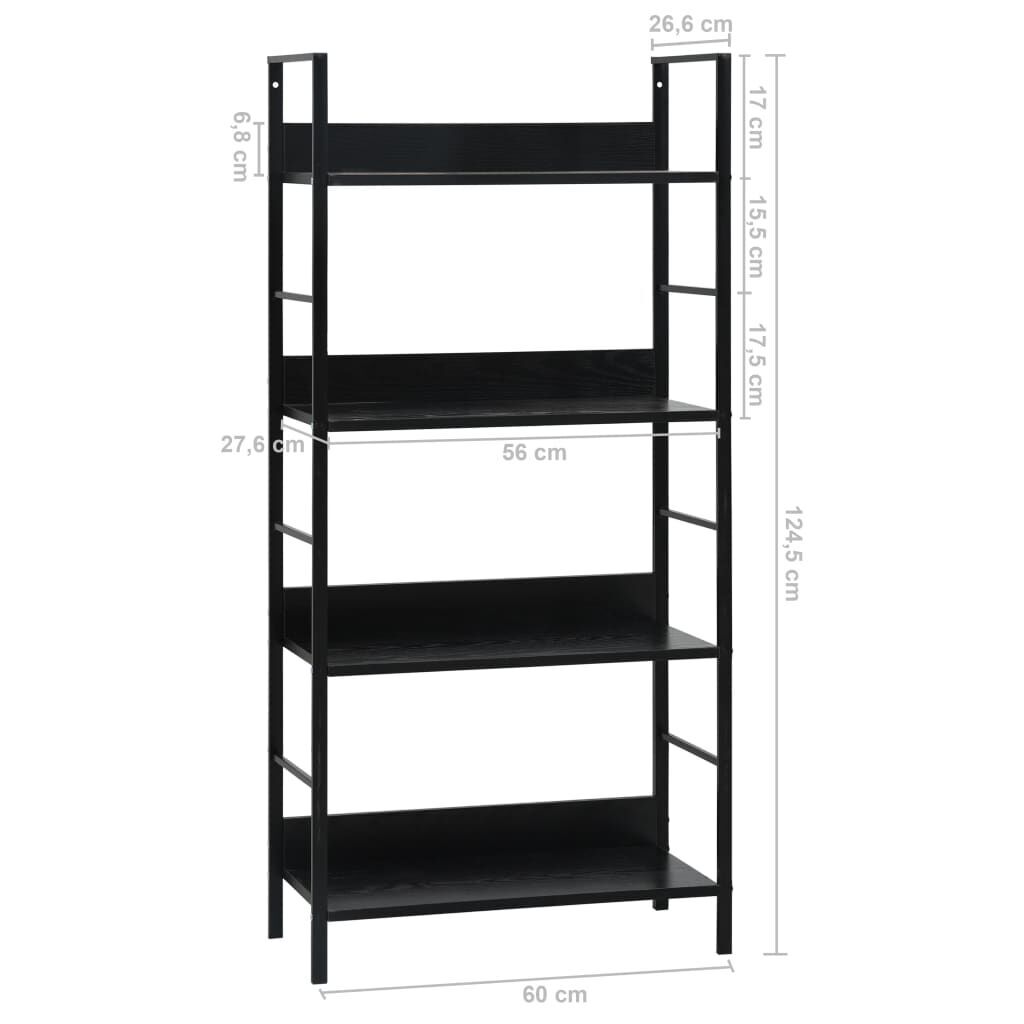 4-Layer Book Shelf Black 60x27.6x124.5 cm Engineered Wood Price
