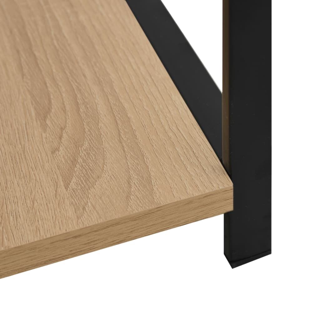Small Straight Book Shelf Black and Oak 33.5x39.6x79.7 cm Engineered Wood Price