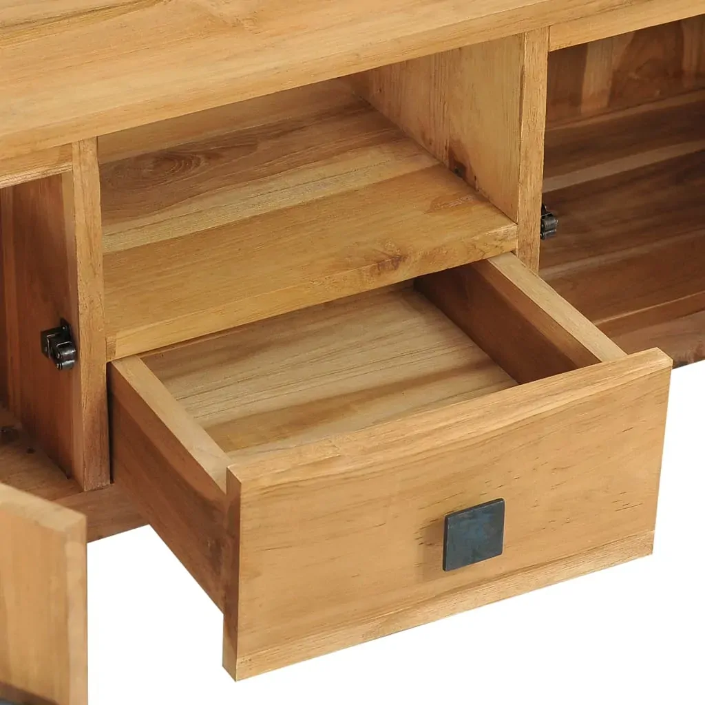 TV Cabinet 120x32x45 cm Solid Teak Wood Price