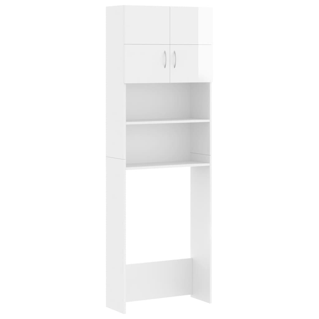 Washing Machine Cabinet Set High Gloss White Engineered Wood Price