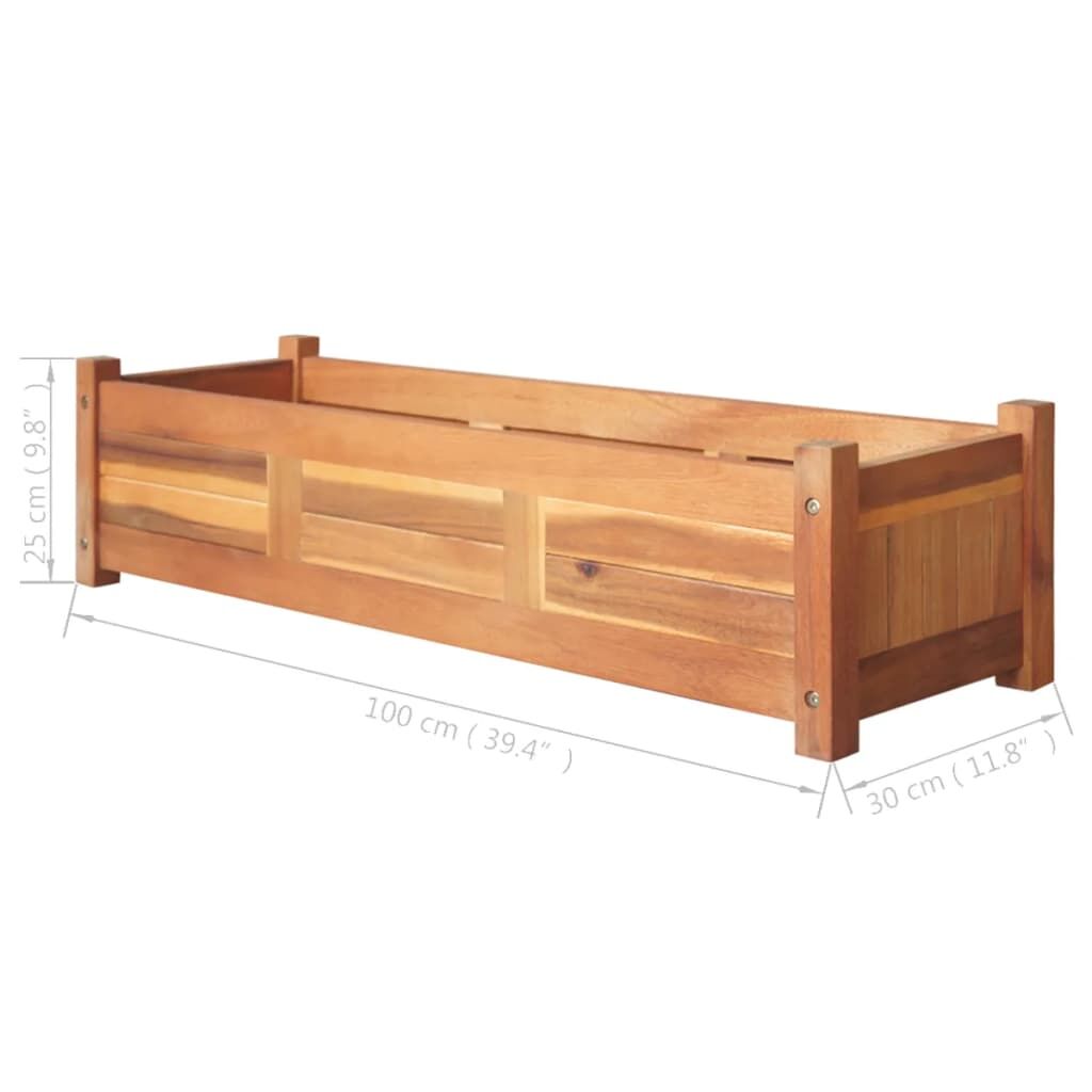 Garden Raised Beds 2 pcs Acacia Wood 100x30x25 cm Price