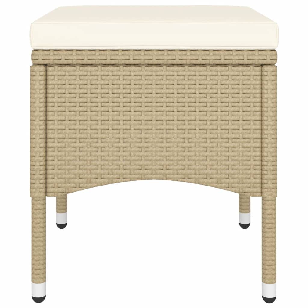 5 Piece Garden Dining Set Poly Rattan Beige (310551+310612) Price