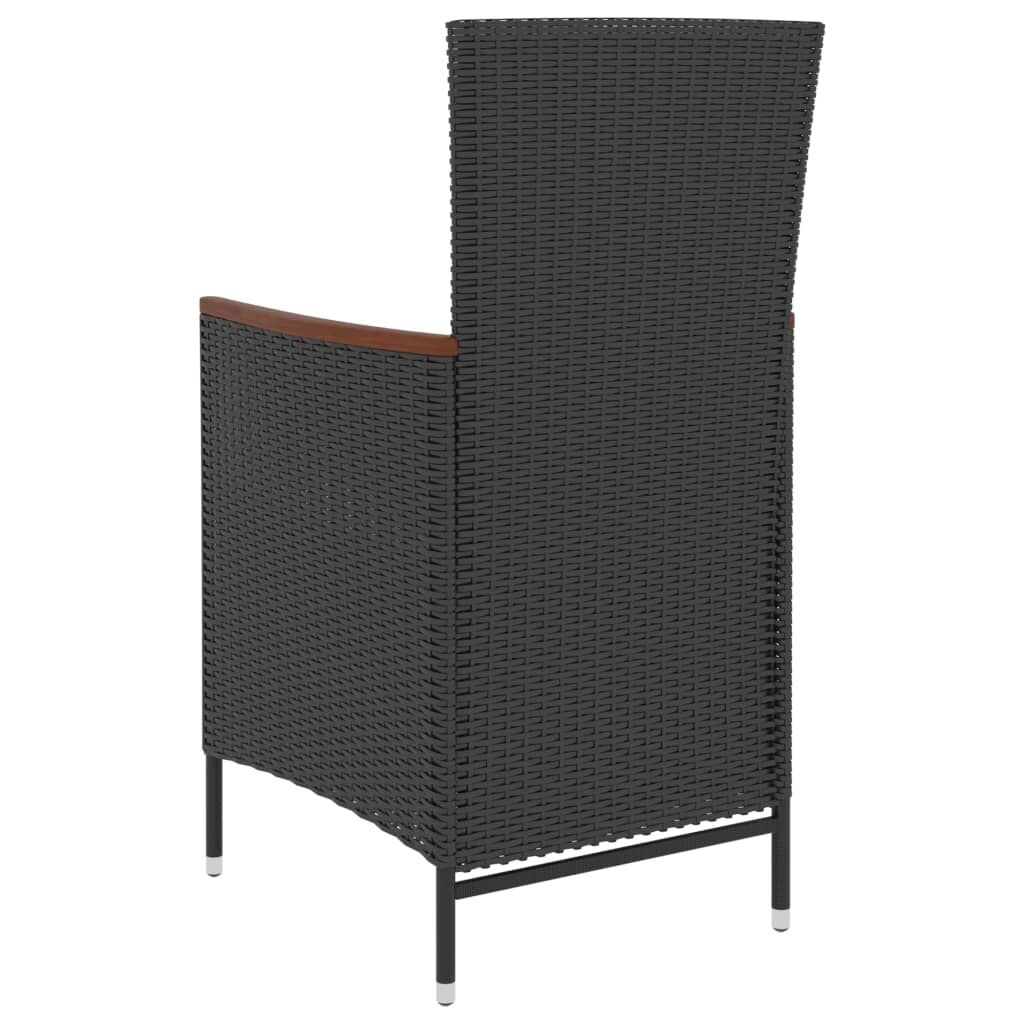 5 Piece Outdoor Dining Set with Cushions Poly Rattan Black Price