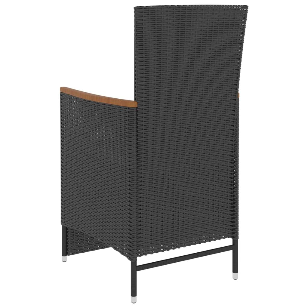5 Piece Outdoor Dining Set with Cushions Poly Rattan Black Price