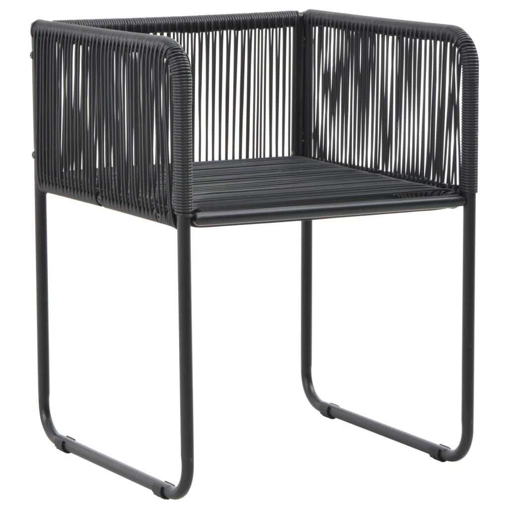7 Piece Garden Dining Set PVC Rattan Black Price