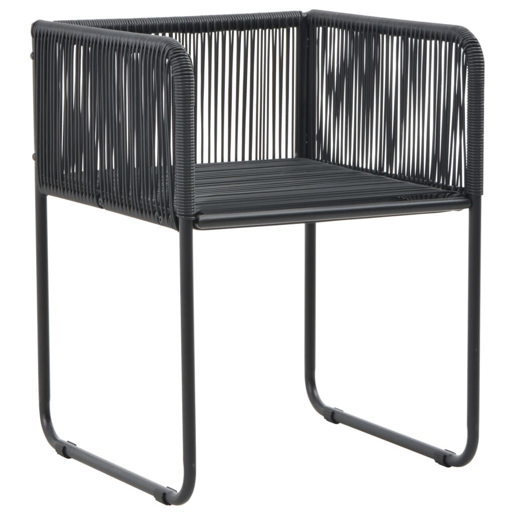 7 Piece Garden Dining Set PVC Rattan Black Price