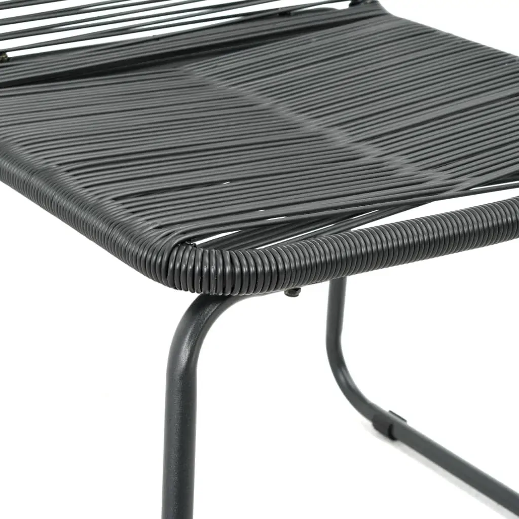 3 Piece Garden Dining Set PVC Rattan Black Price