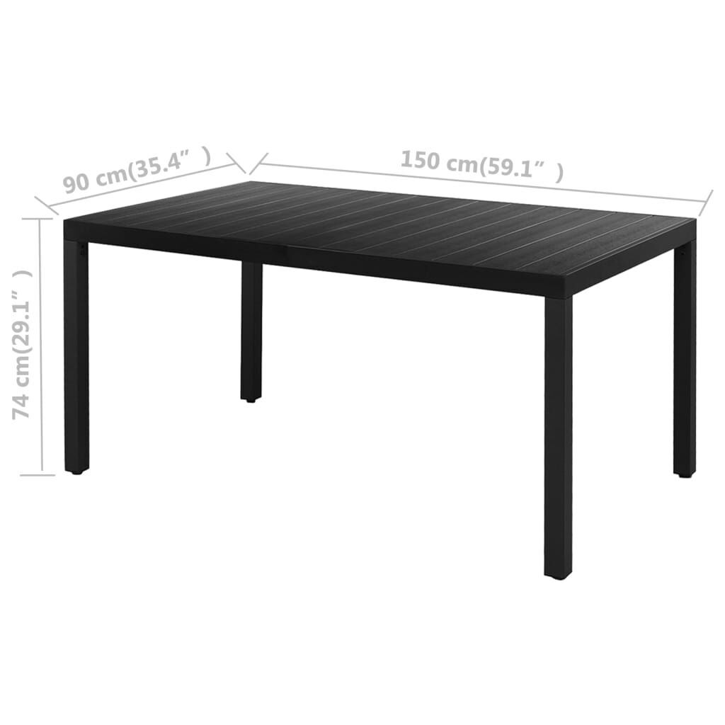 5 Piece Garden Dining Set PVC Rattan Black Price