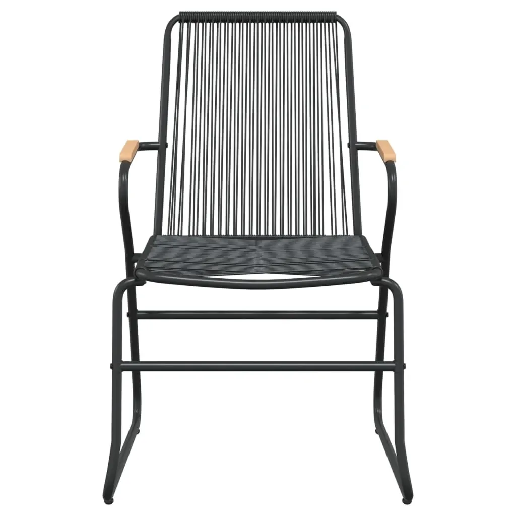 3 Piece Garden Dining Set Black PVC Rattan Price