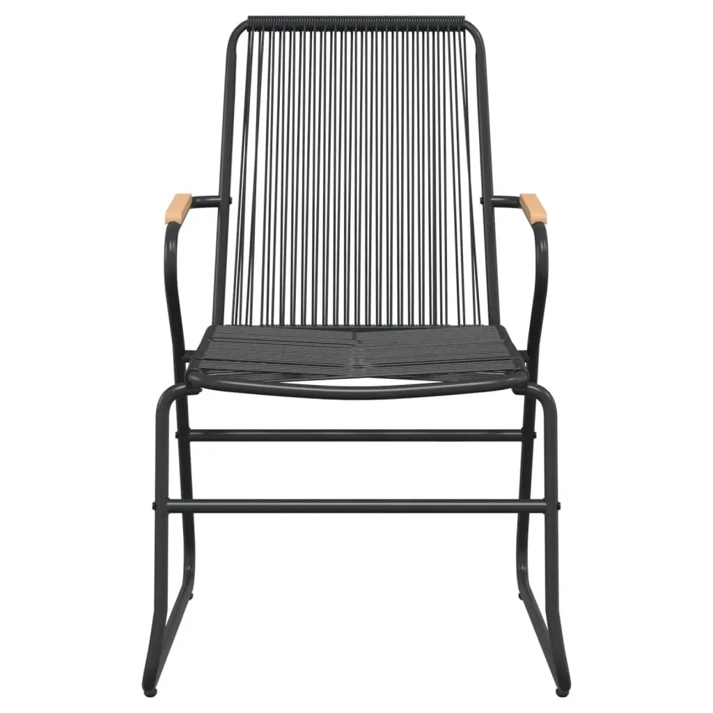 3 Piece Garden Dining Set Black PVC Rattan Price
