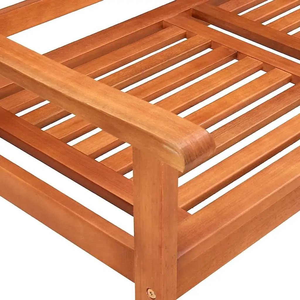 2-Seater Garden Bench with Cushion 120 cm Solid Eucalyptus Wood Price