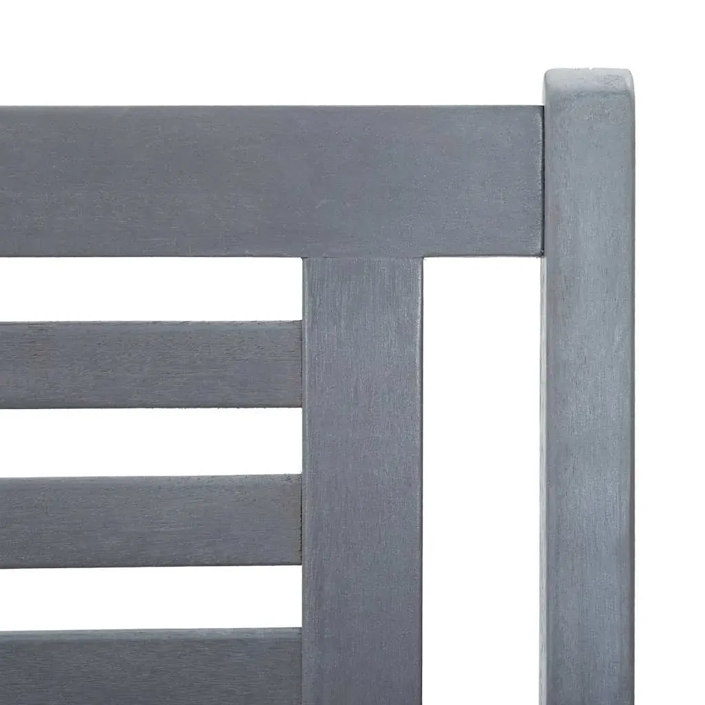2-Seater Garden Bench with Cushion 120 cm Grey Eucalyptus Wood Price