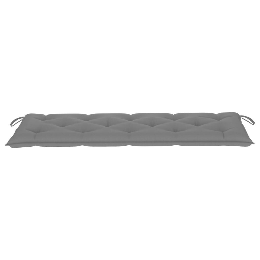 3-Seater Garden Bench with Cushion 150 cm Grey Eucalyptus Wood Price