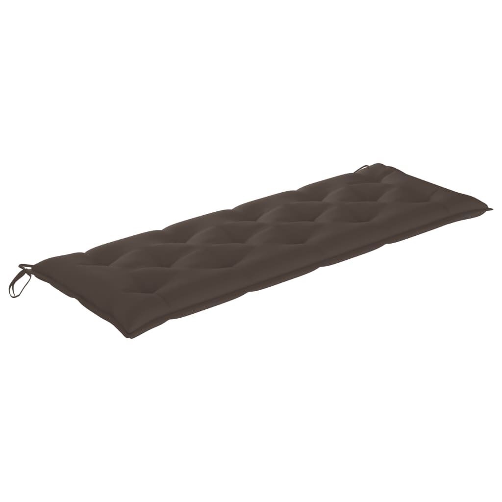 3-Seater Garden Bench with Cushion 150 cm Grey Eucalyptus Wood Price