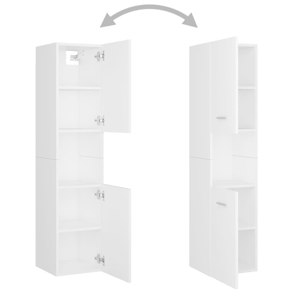 Bathroom Furniture Set White Engineered Wood Price