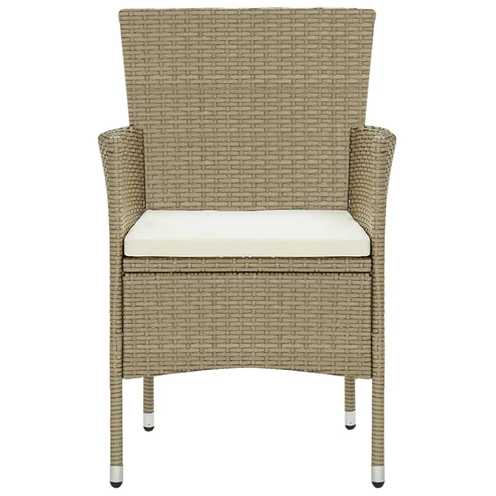 3 Piece Garden Dining Set Beige Price